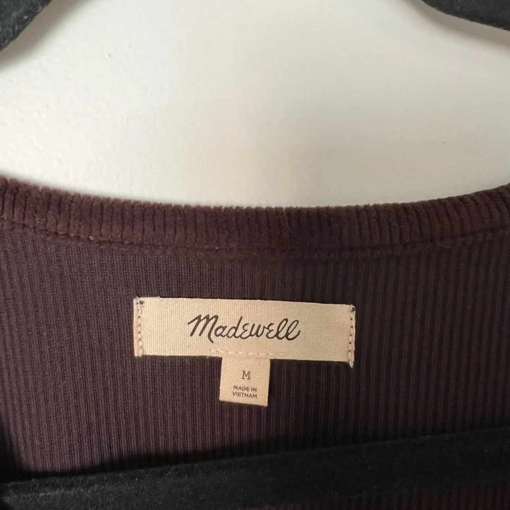 Madewell Dark Brown Velvet Wrap Blouse